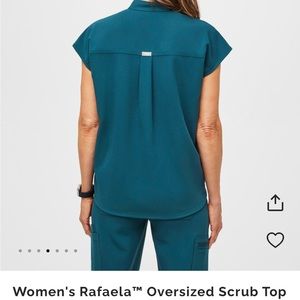 Figs Rafaela Oversized Scrub Top, XXS, Limited Edition Caribbean Blue